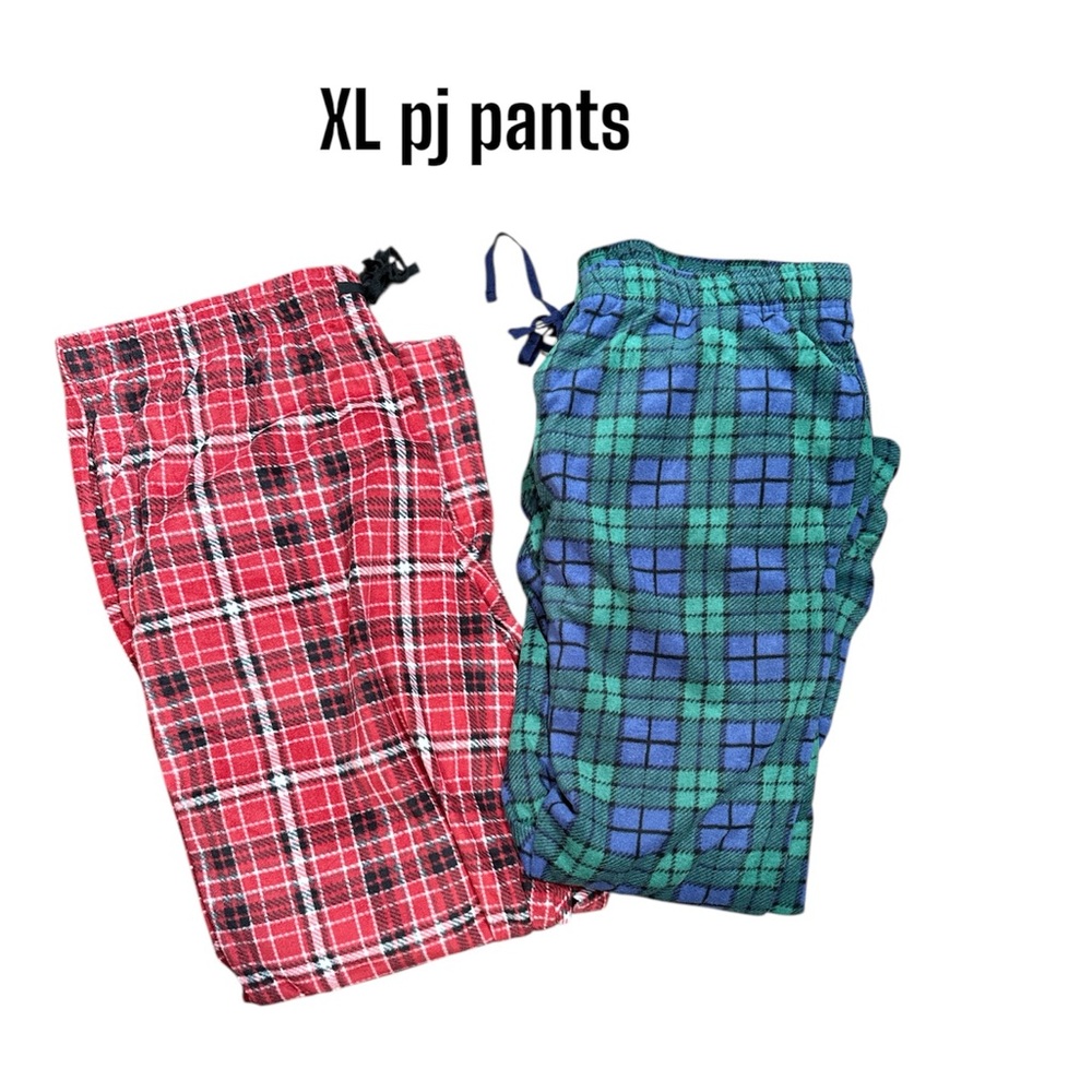 Plaid Pajama Pants Set red